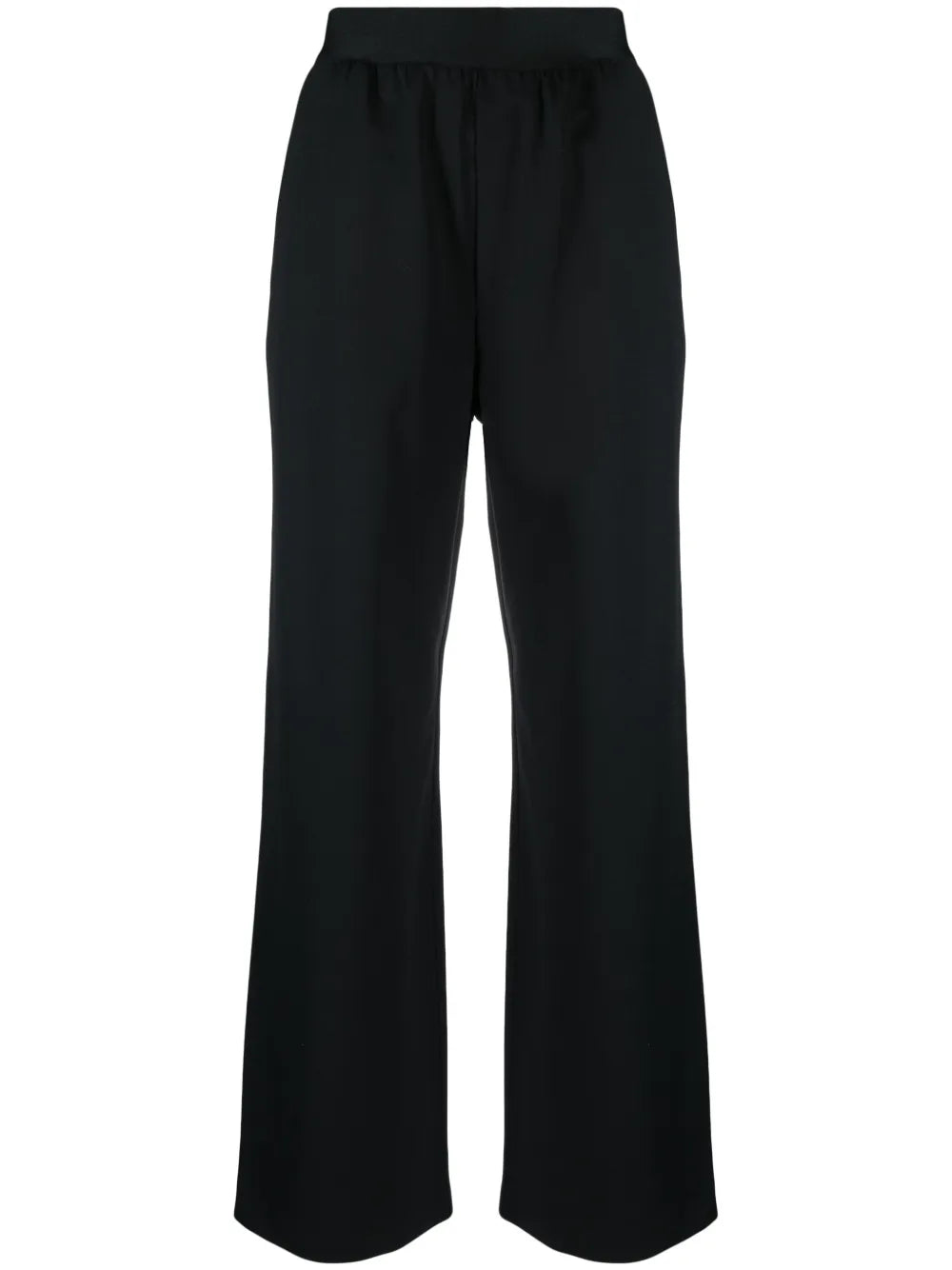 Elasticated-Waist Straight-Leg Trousers