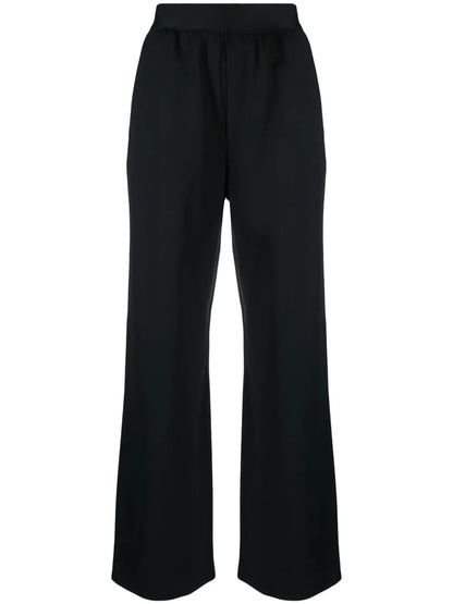 Elasticated-Waist Straight-Leg Trousers