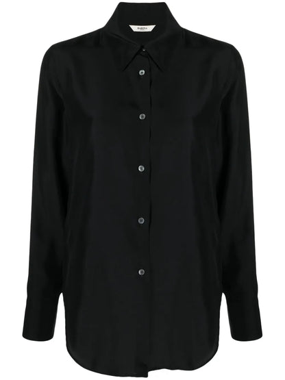 Long-Sleeve Silk Shirt
