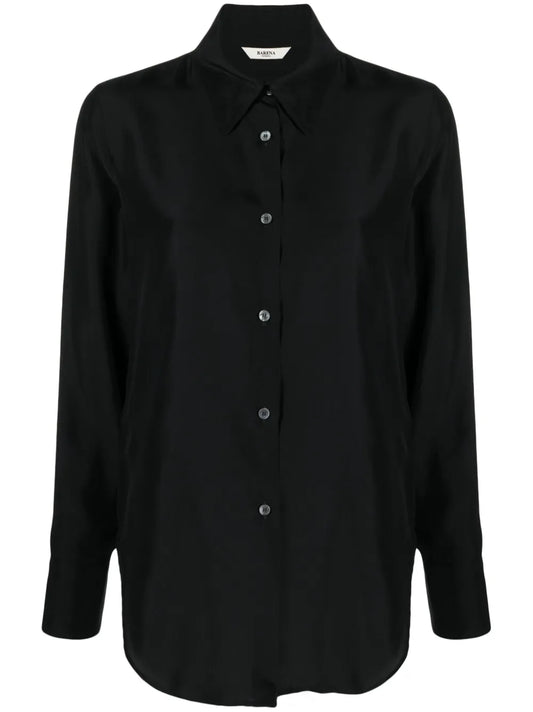 Long-Sleeve Silk Shirt