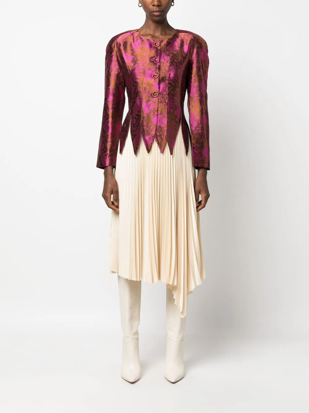 Wade Floral-Jacquard Satin Jacket