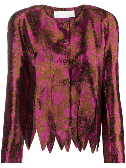 Wade Floral-Jacquard Satin Jacket