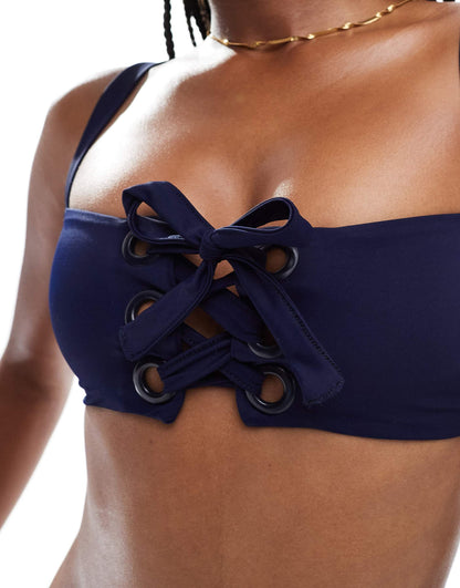 Sloane Eyelet Detail Crop Bikini Top