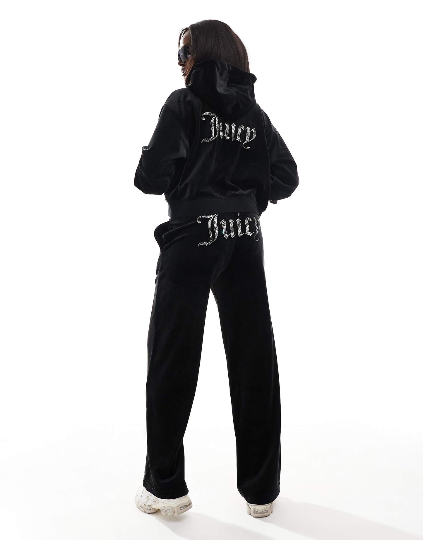 Relaxed Fit Velour Zip Through Hoodie