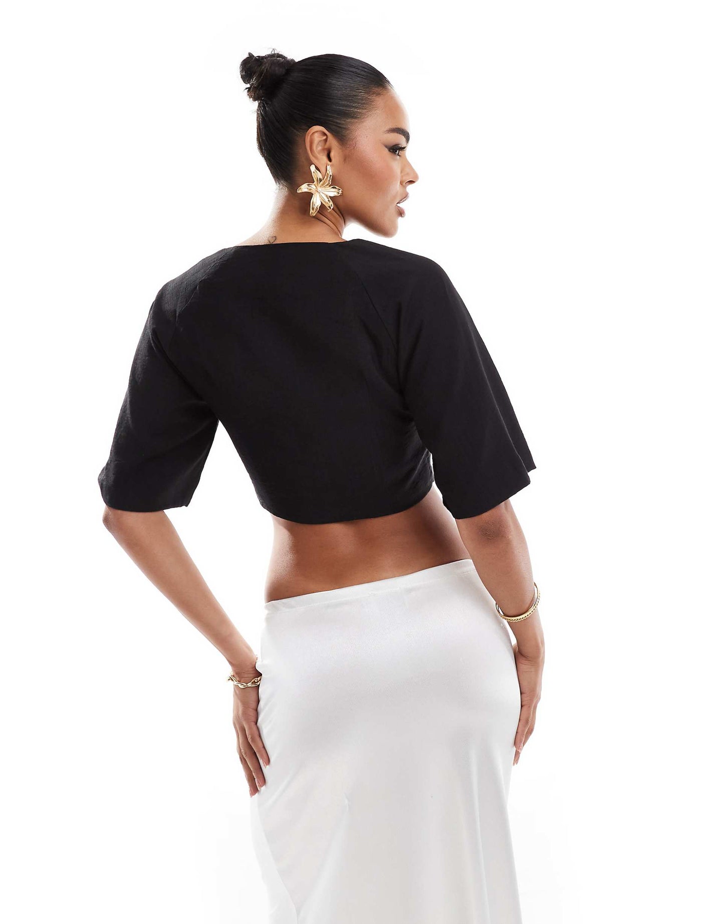 Linen Look Cropped Shirt Co-Ord