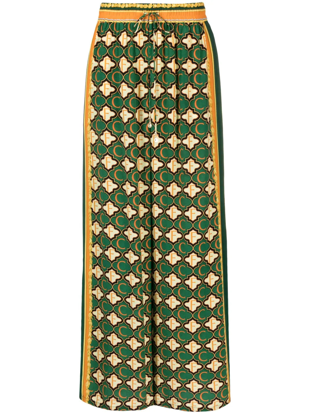 Jealousy And Jewels Printed Silk Palazzo Trousers