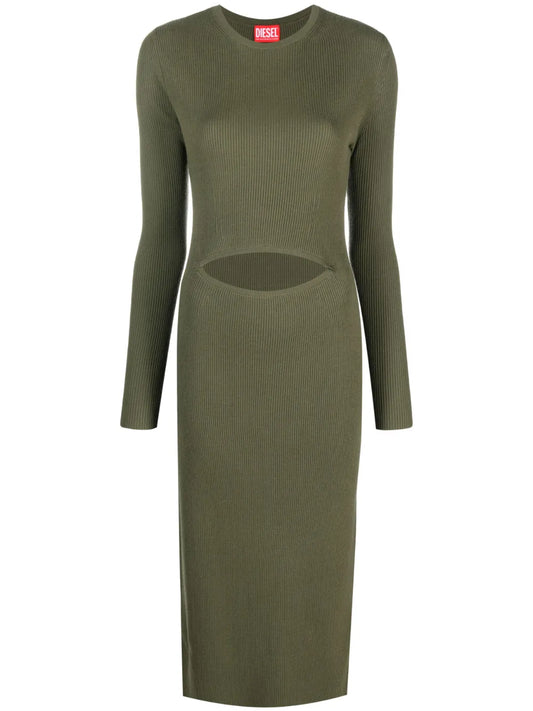 Cut-Out Wool-Blend Dress