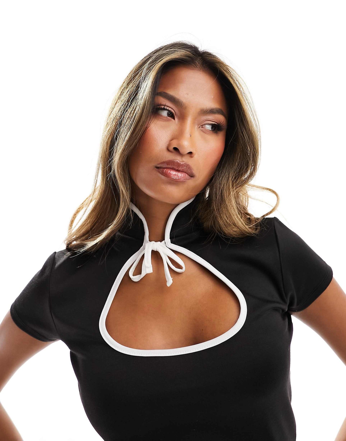 Co-Ord Open Keyhole Collared Top