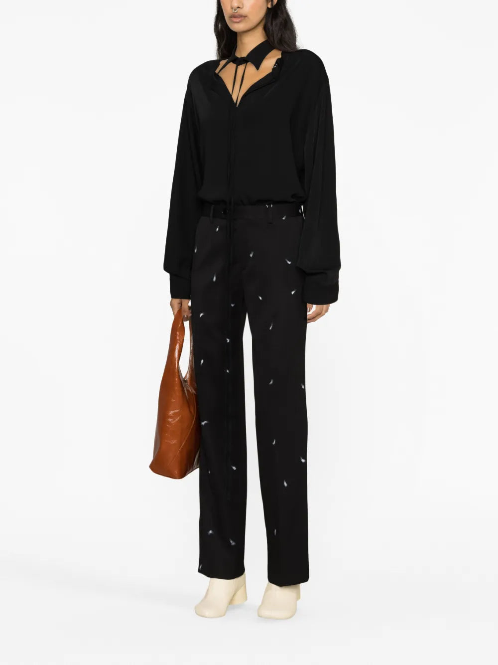 Paint-Splatter Effect Tailored Trousers