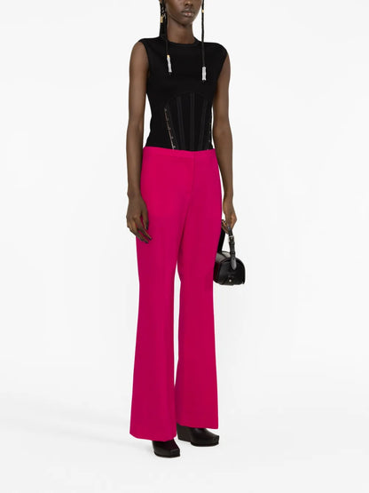 Wool-Blend Flared Trousers