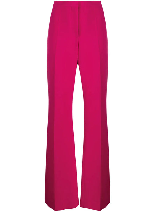 Wool-Blend Flared Trousers
