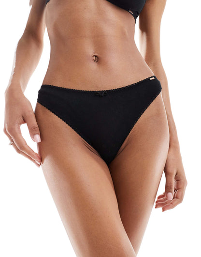 Pointelle Thong With Rosebud Detail