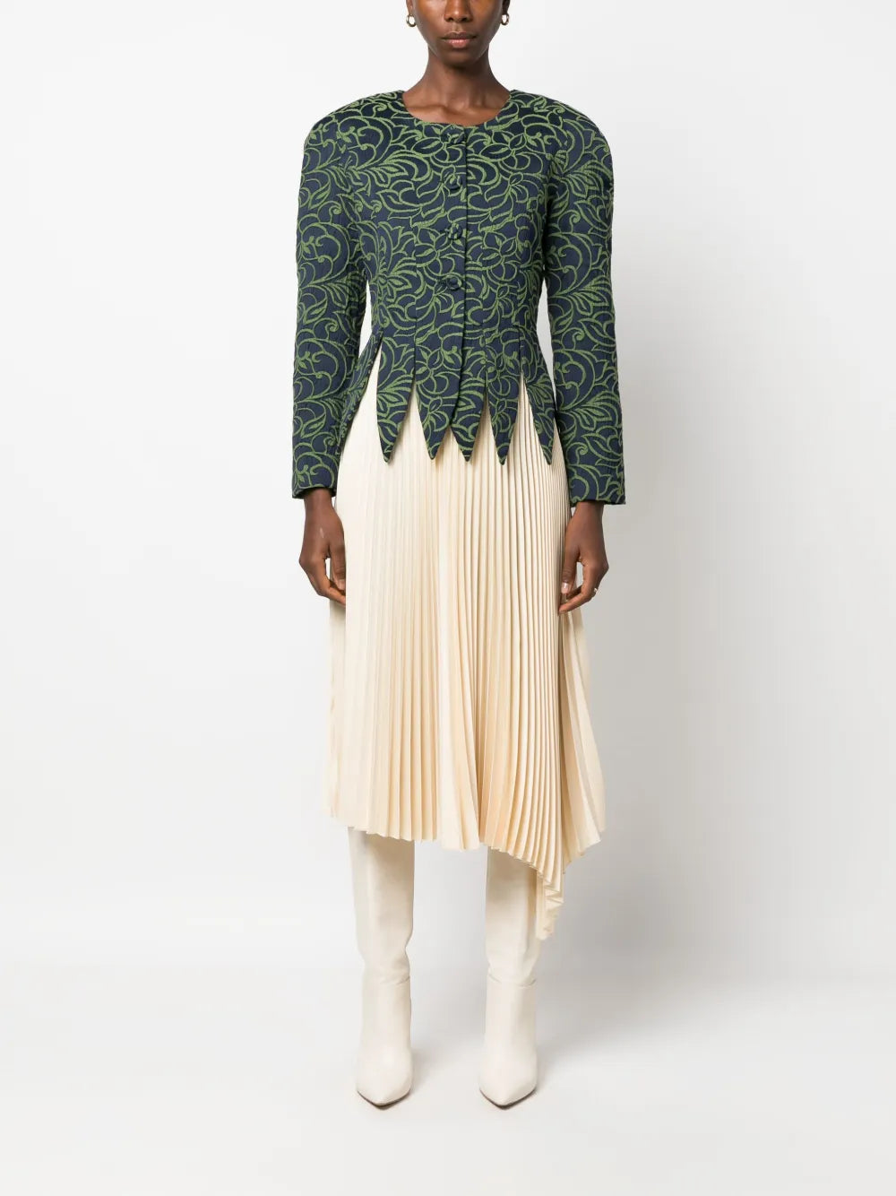 Wade Floral-Jacquard Satin Jacket