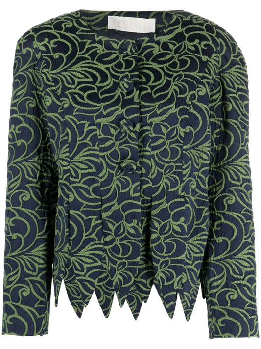 Wade Floral-Jacquard Satin Jacket