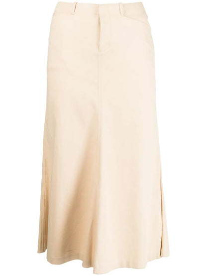 Low-Rise Cotton Midi Skirt