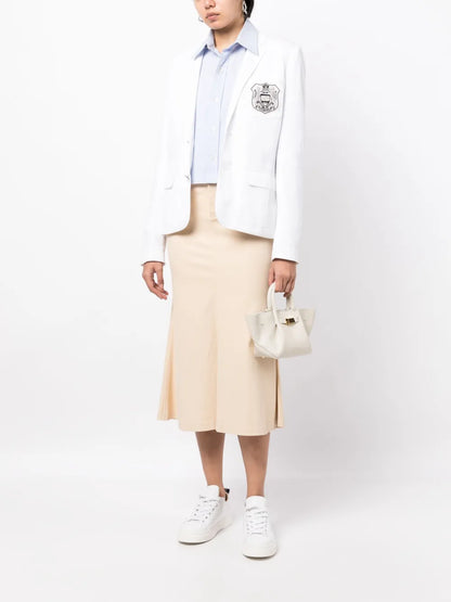 Low-Rise Cotton Midi Skirt