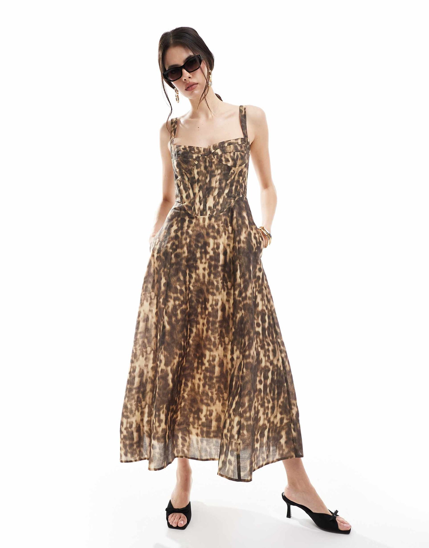 Corseted Skater Midi Dress