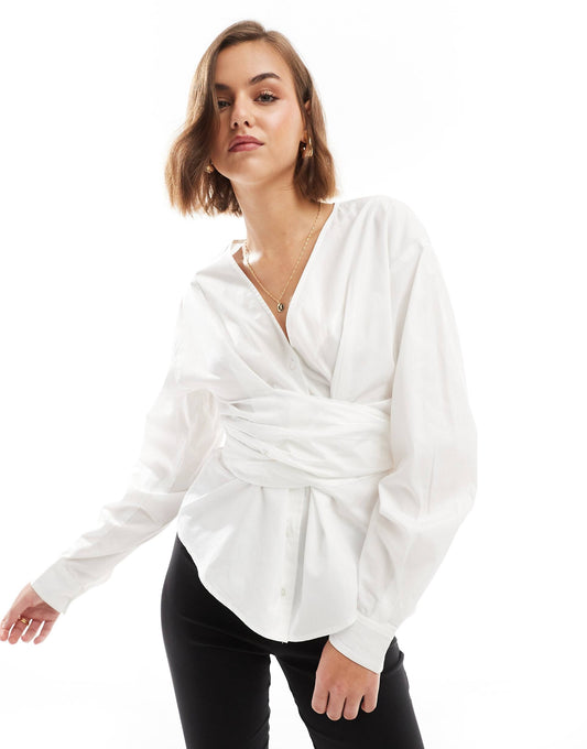 Deconstructed Wrap Detail Shirt