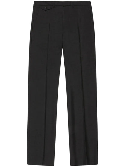 Pressed-Crease Mohair Tailored Trousers