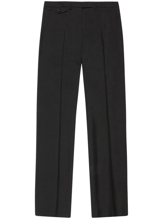 Pressed-Crease Mohair Tailored Trousers