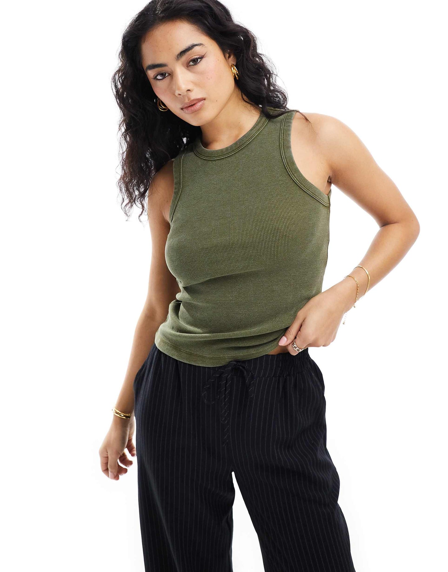 Ribbed Jersey Tank Top
