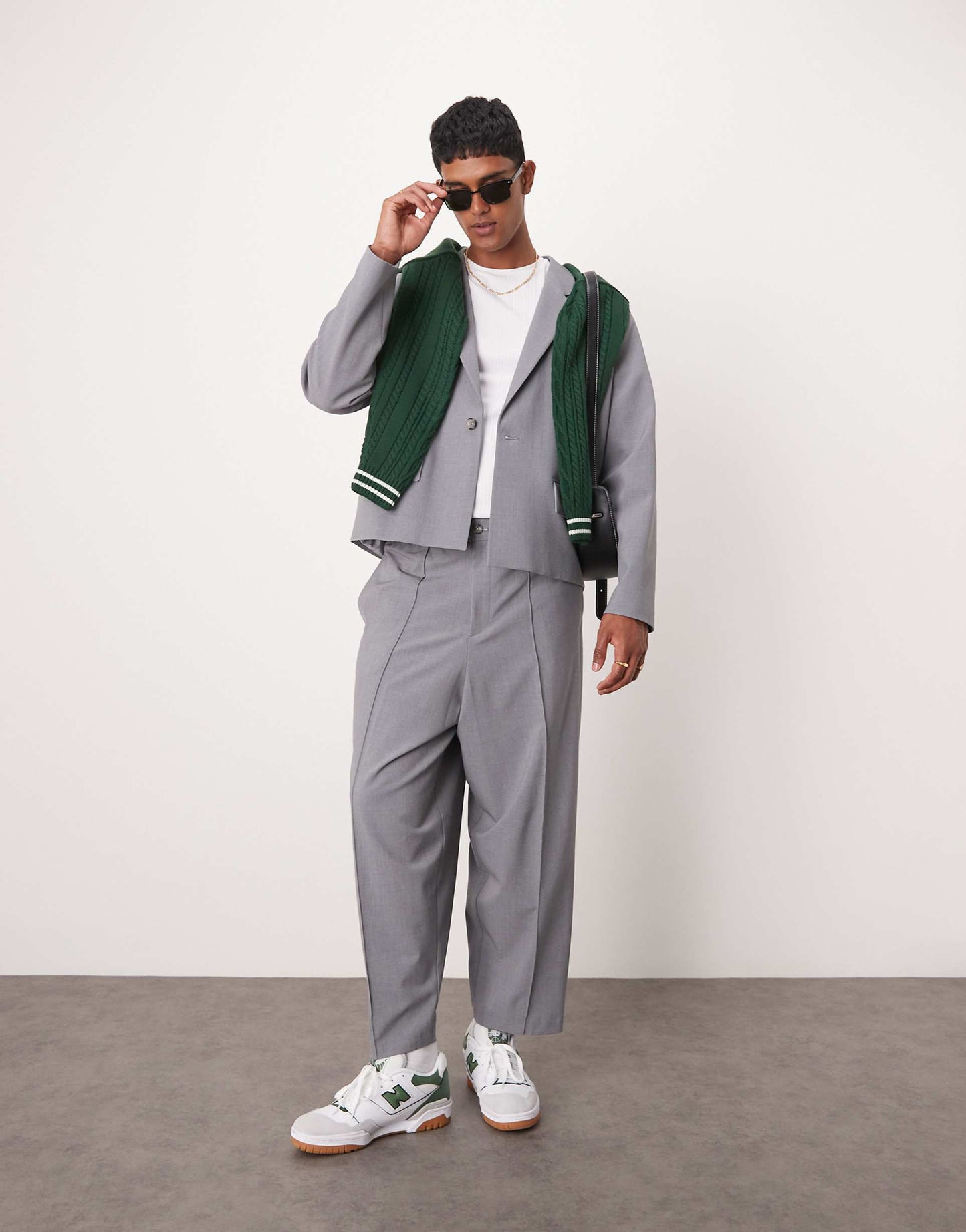 Relaxed Barrel Leg Smart Suit Trousers
