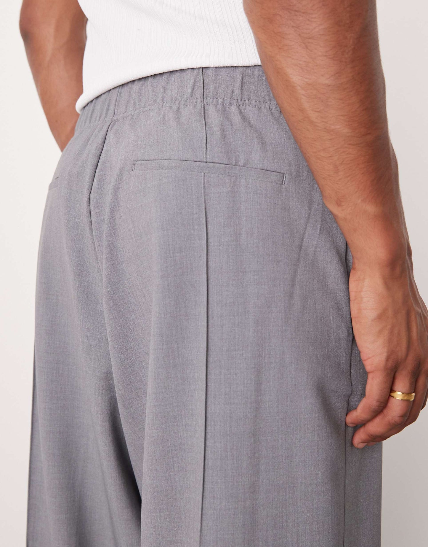 Relaxed Barrel Leg Smart Suit Trousers