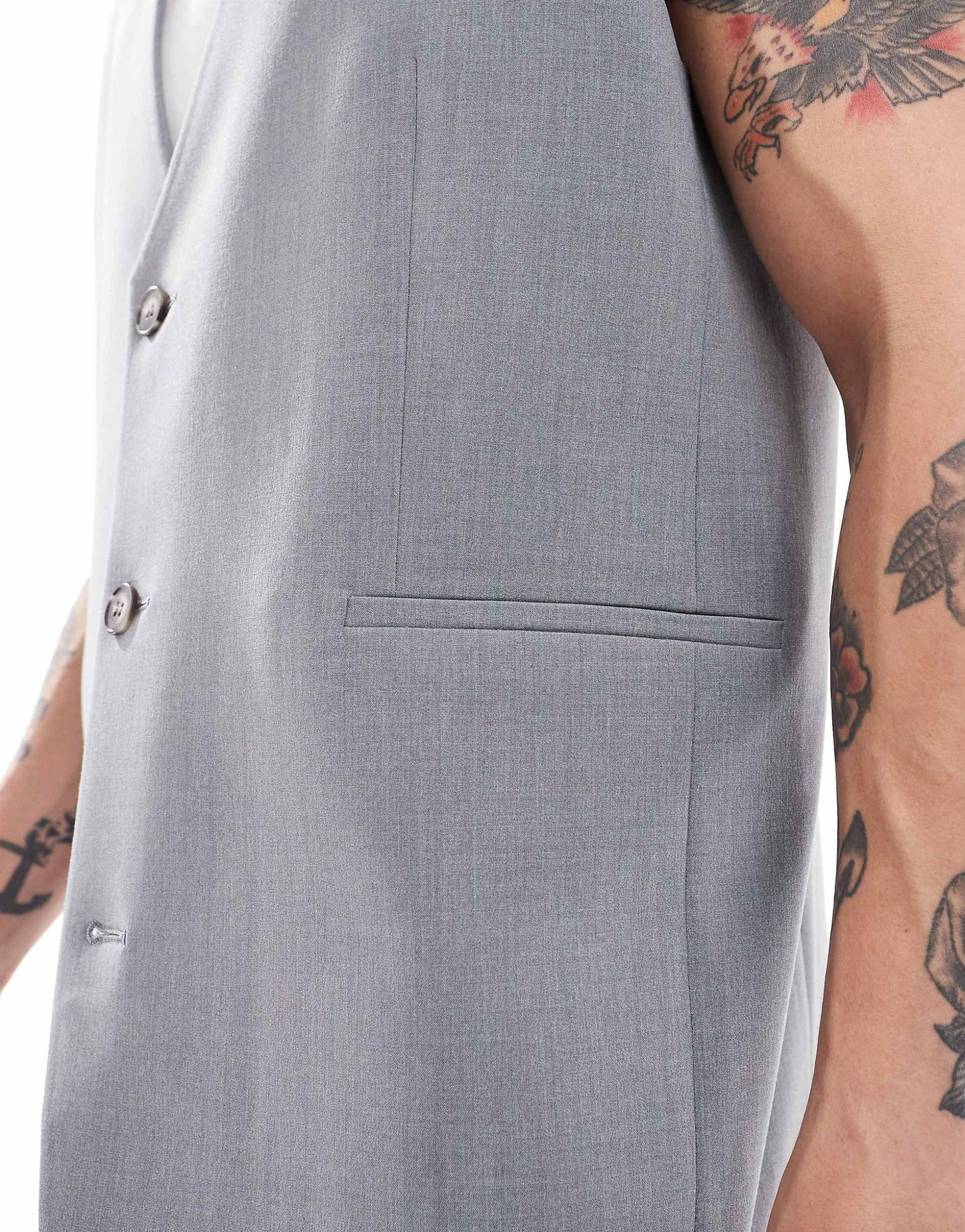 Smart Co-Ord Longline Relaxed Sleeveless Jacket