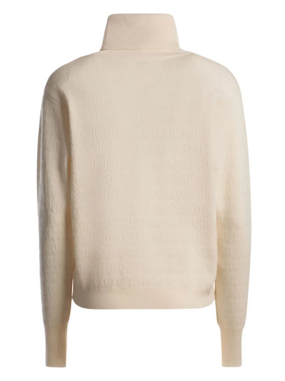 Roll-Neck Textured Wool Jumper