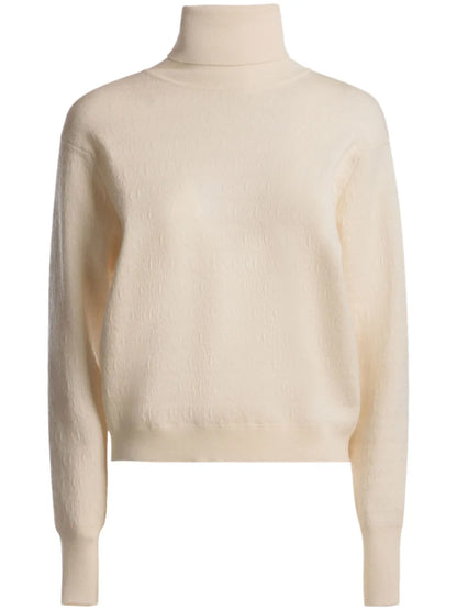 Roll-Neck Textured Wool Jumper