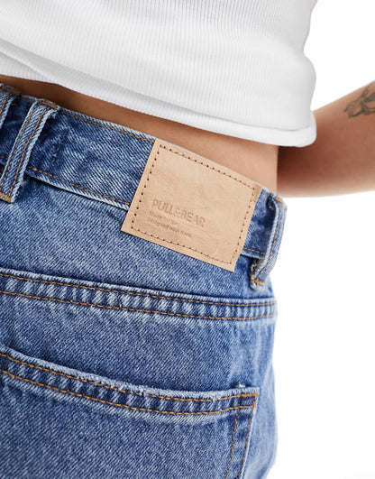 High Waisted Ripped Mom Denim Shorts