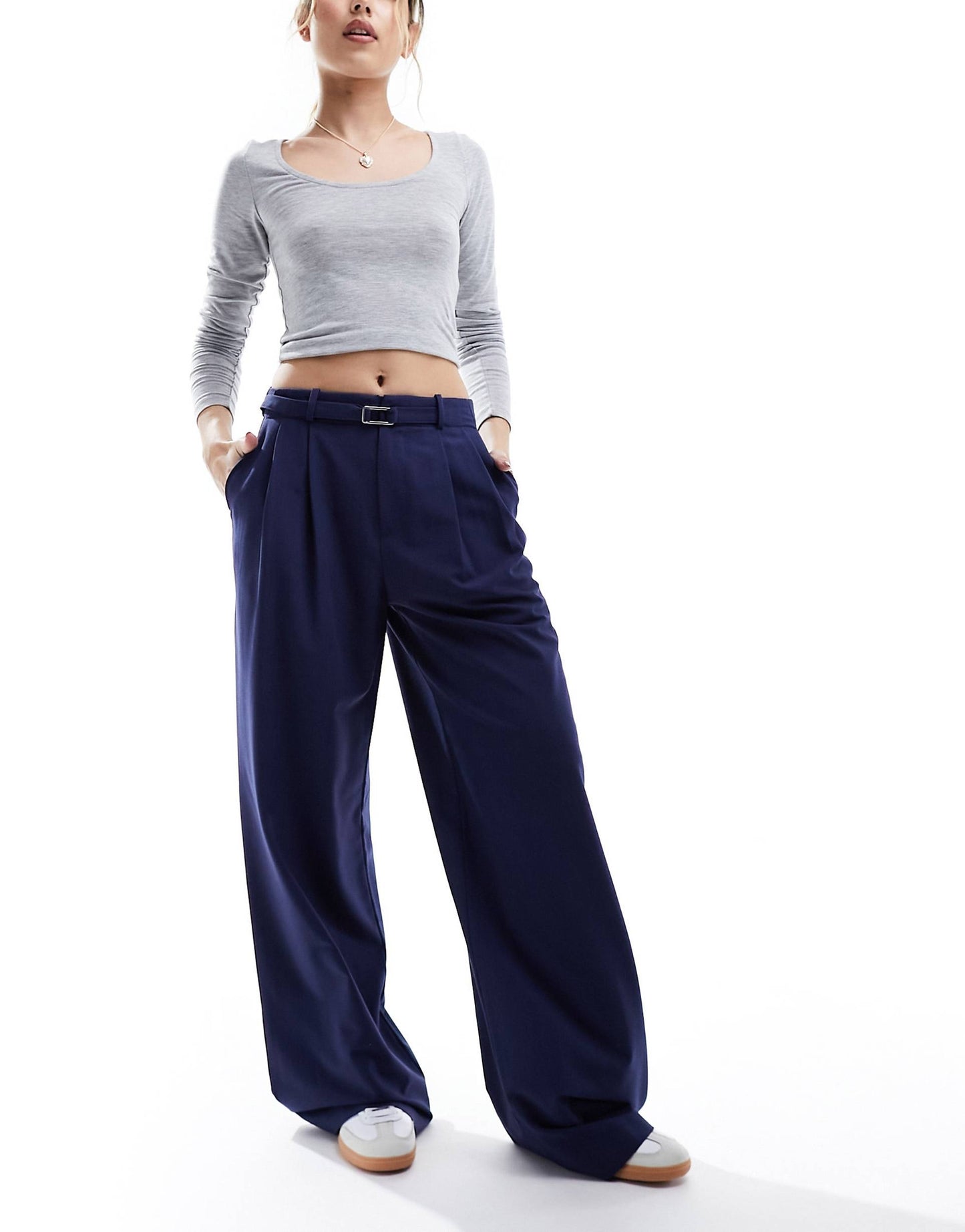 Belted Wide Leg Trouser