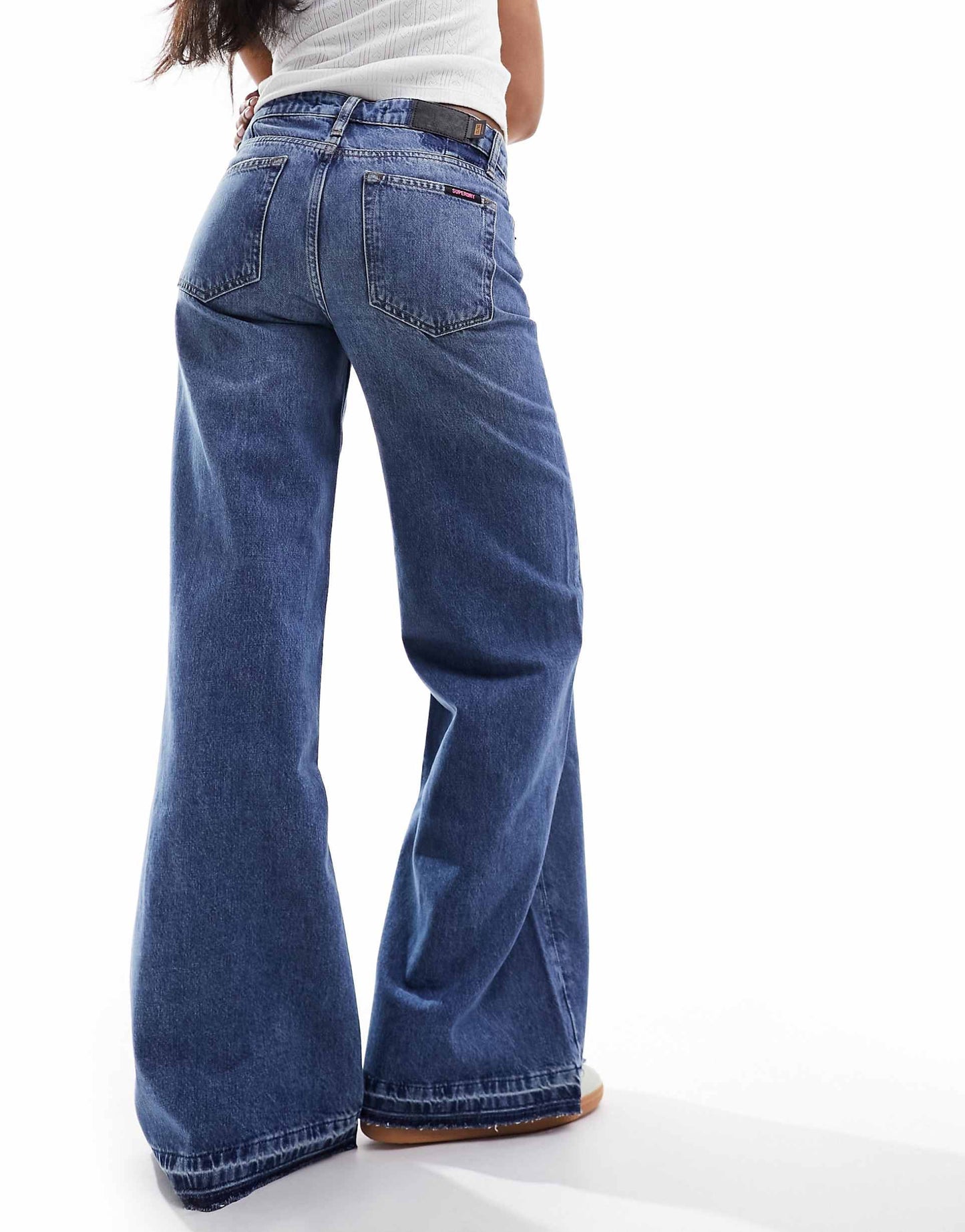 Raw Hem Wide Leg Flare Jeans