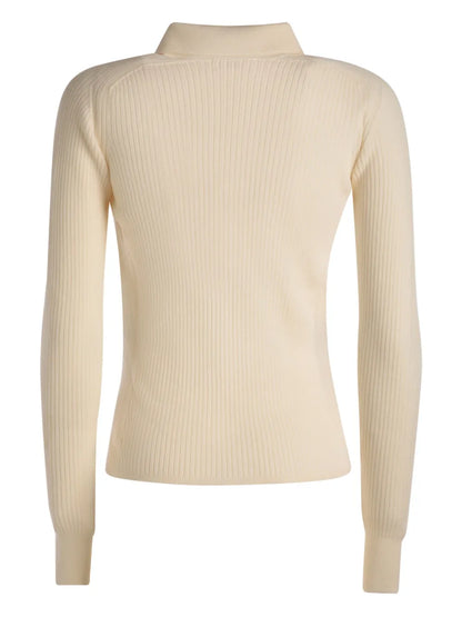 Logo-Embroidered Ribbed-Knit Jumper