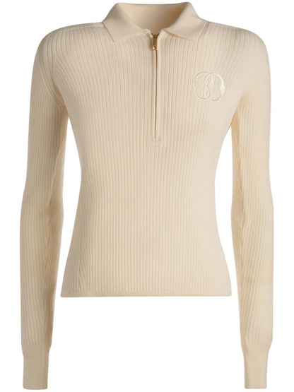Logo-Embroidered Ribbed-Knit Jumper