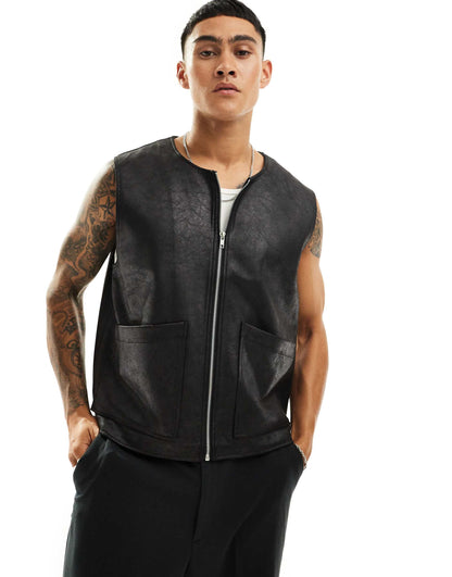 Faux Leather Gilet