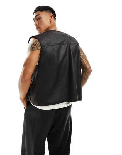 Faux Leather Gilet