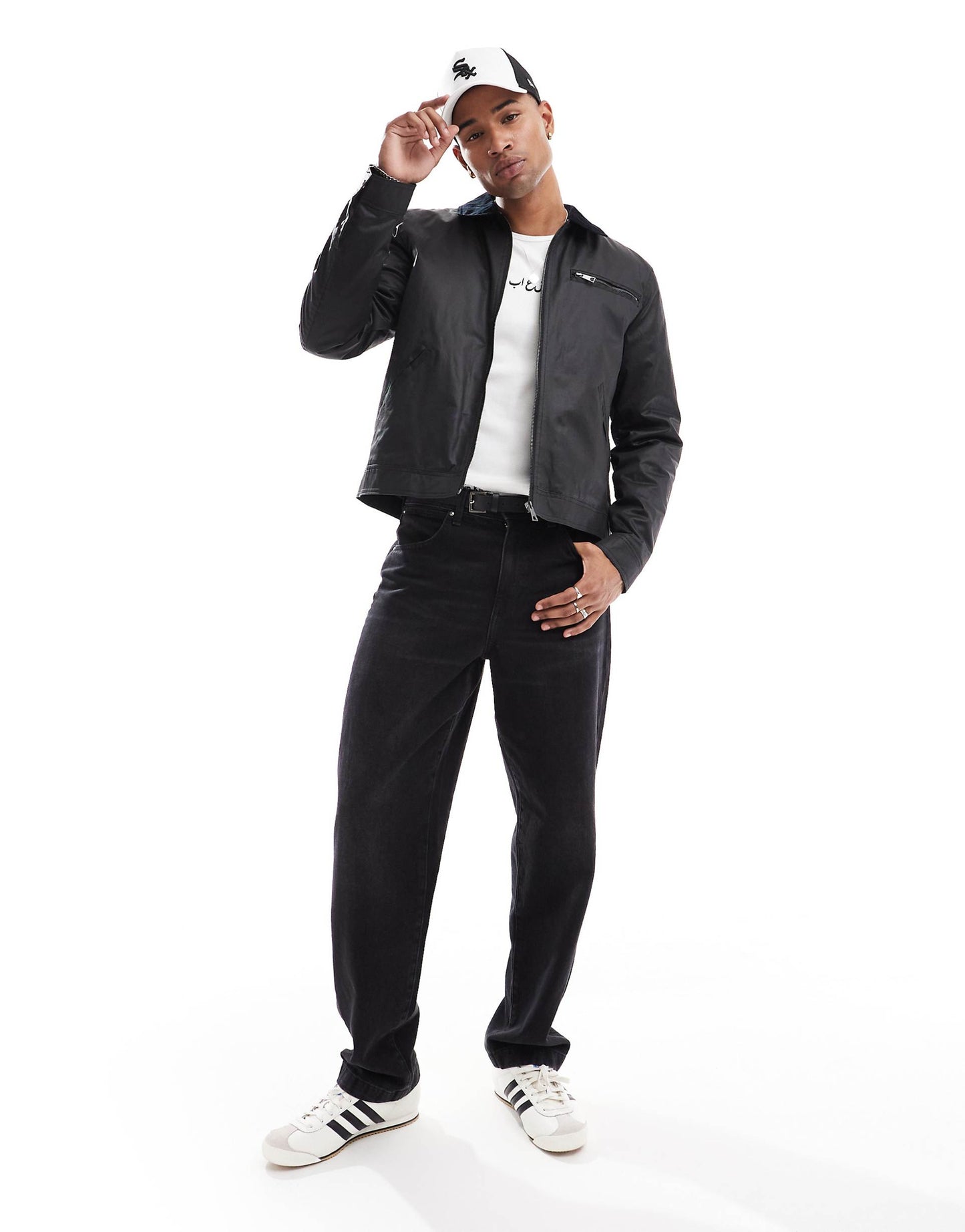 Waxed Worker Jacket With Contrast Cord Collar