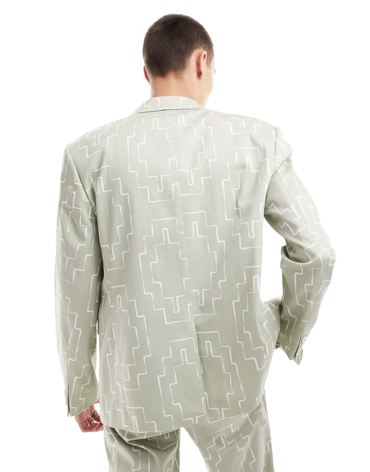 Oversized Suit Jacket With Print