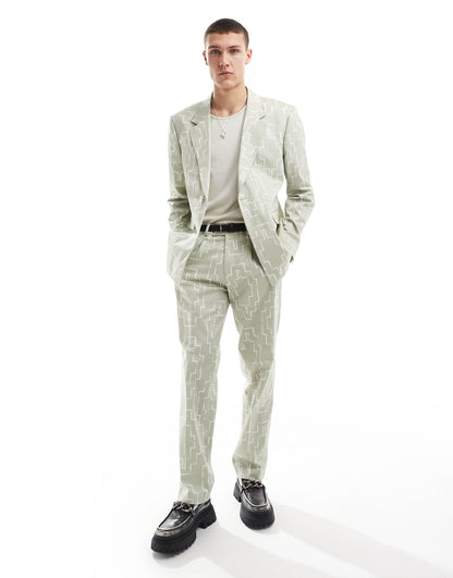 Oversized Suit Trousers With Print