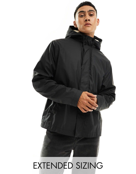 Rubberised Rain Jacket With Borg Lining