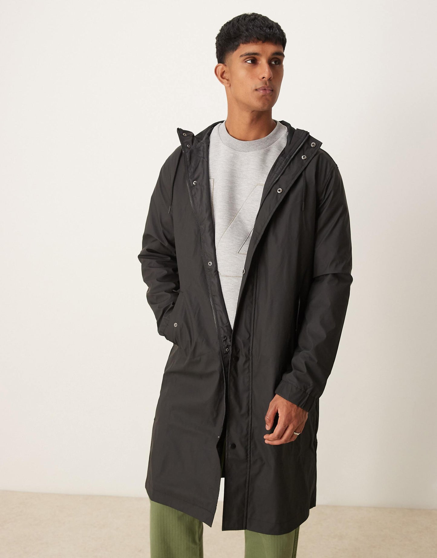 Longline Rubberised Windbreaker Jacket