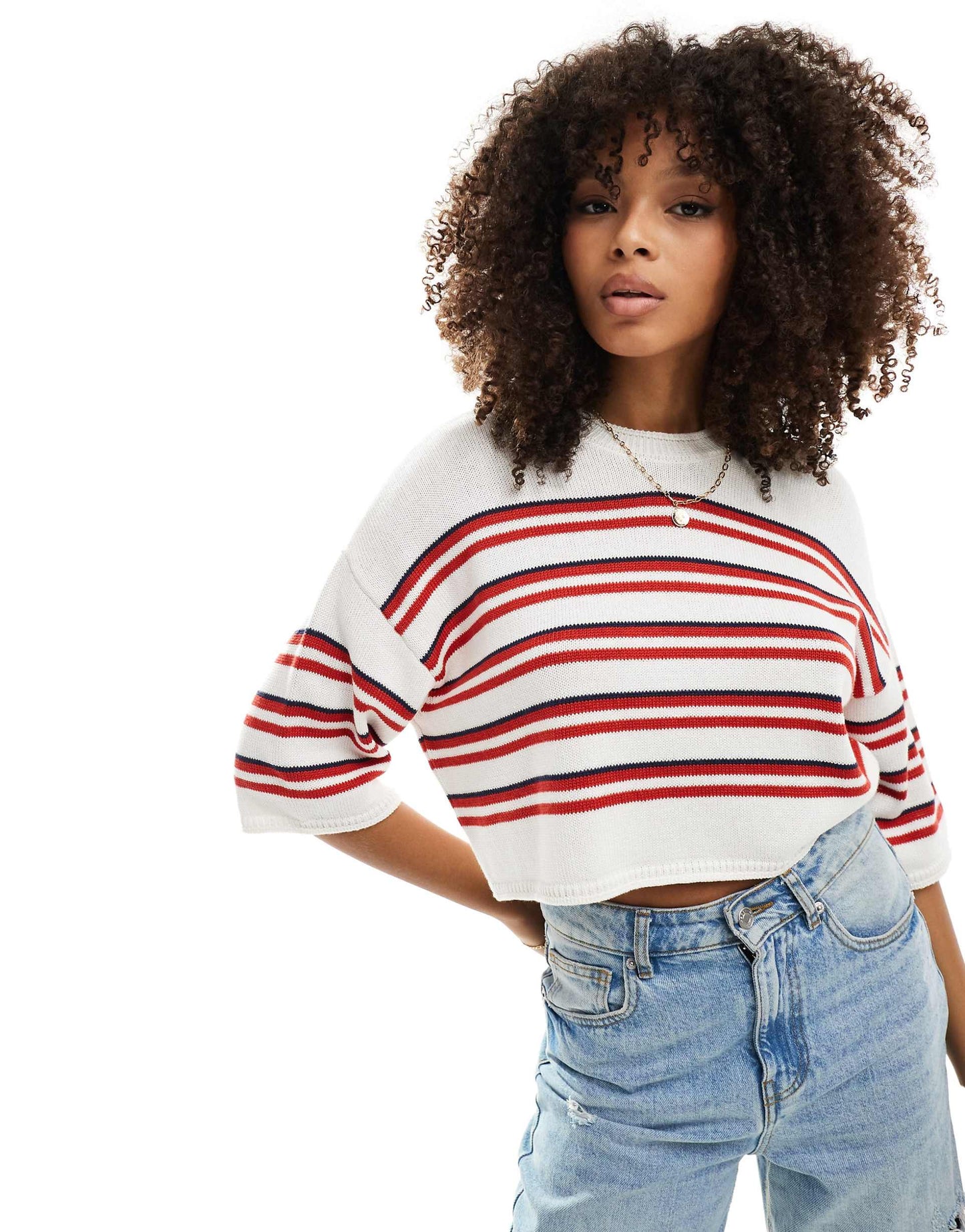 Knitted Short Sleeve Jumper
