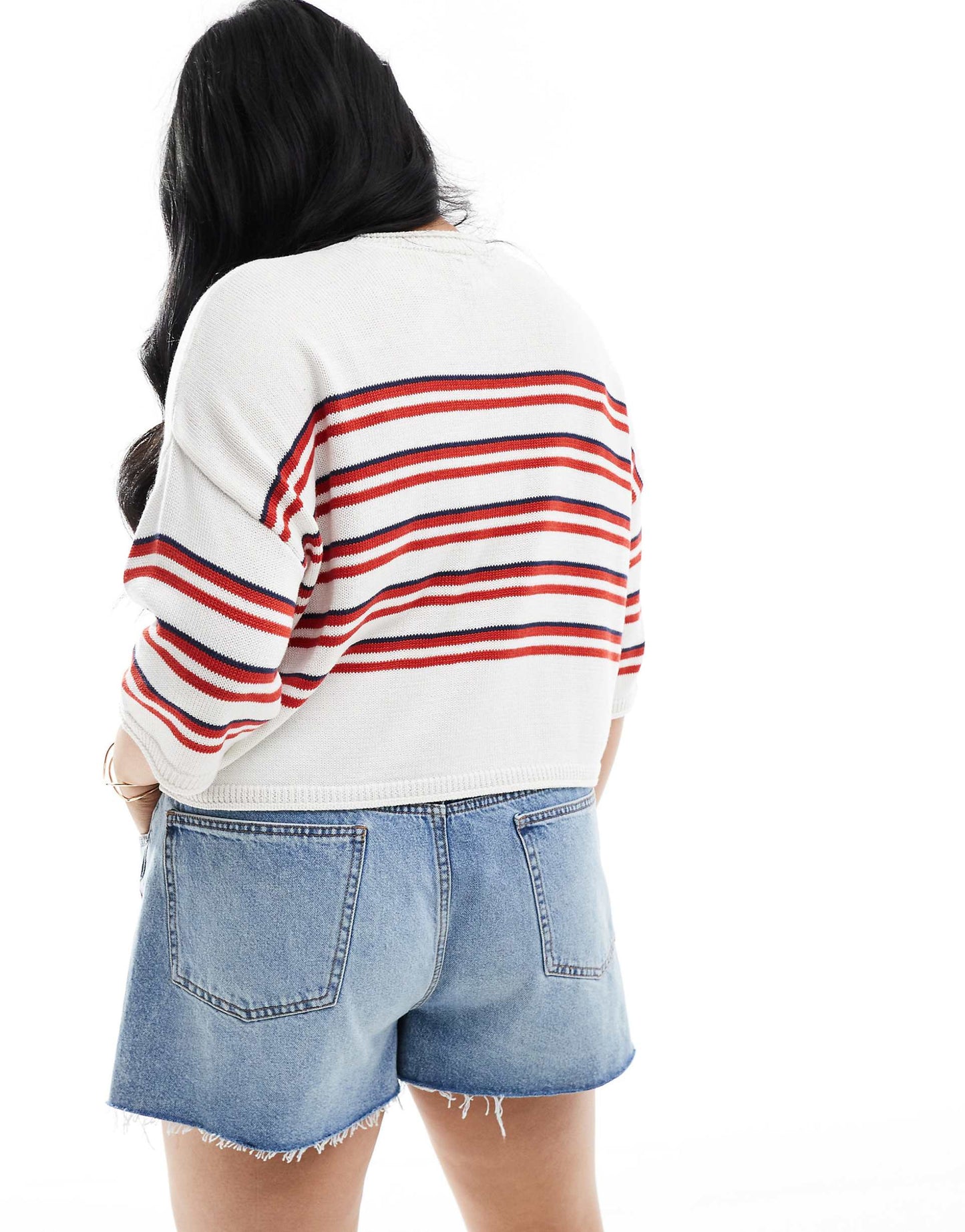 Curve Knitted Short Sleeve Jumper