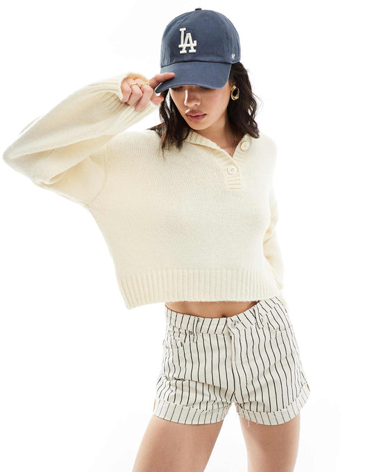 Jumper With Button Collar