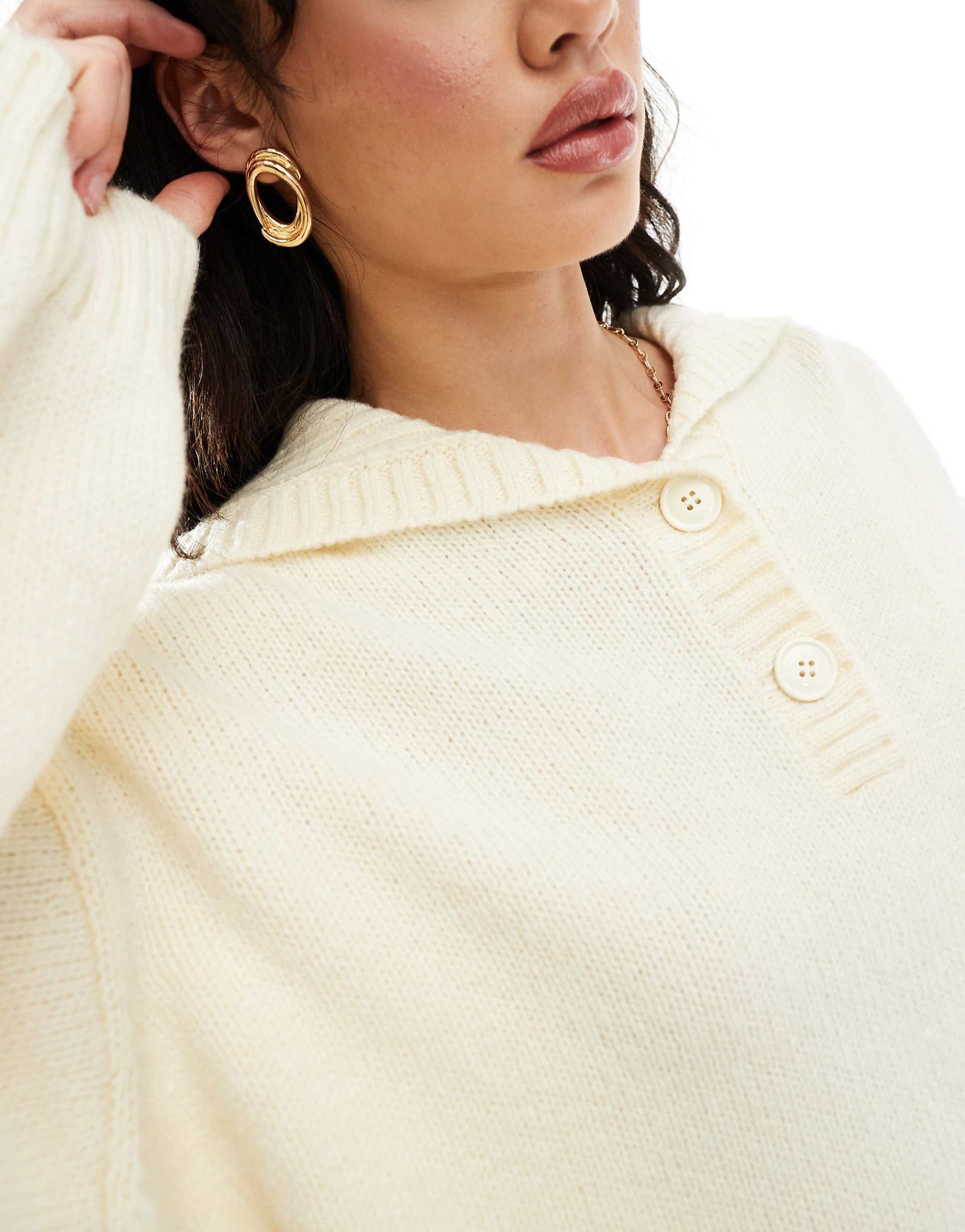 Jumper With Button Collar