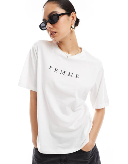 Femme Oversized T-Shirt With Femme Chest Print