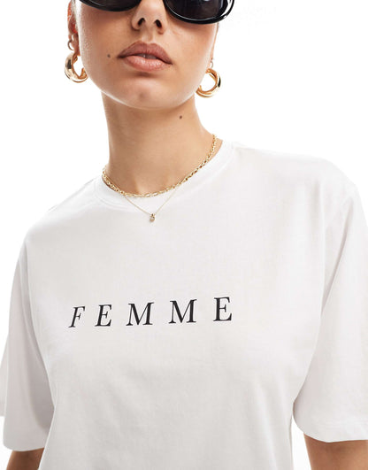 Femme Oversized T-Shirt With Femme Chest Print