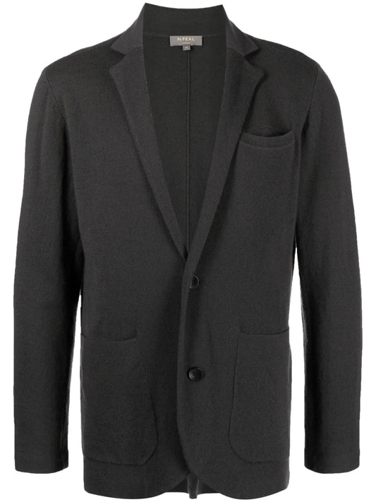Fine-Knit V-Neck Jacket