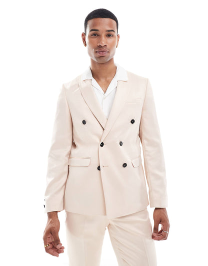 Double Breasted Skinny Suit Jacket